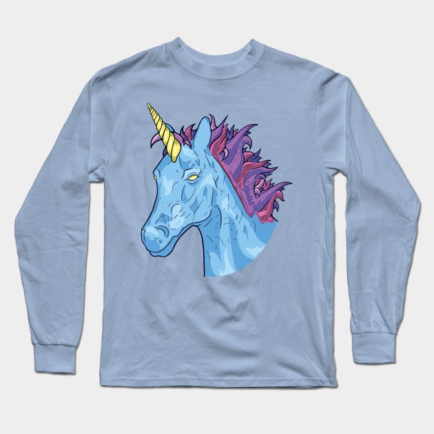 Blueberry Unicorn Long Sleeve T-Shirt by goretb